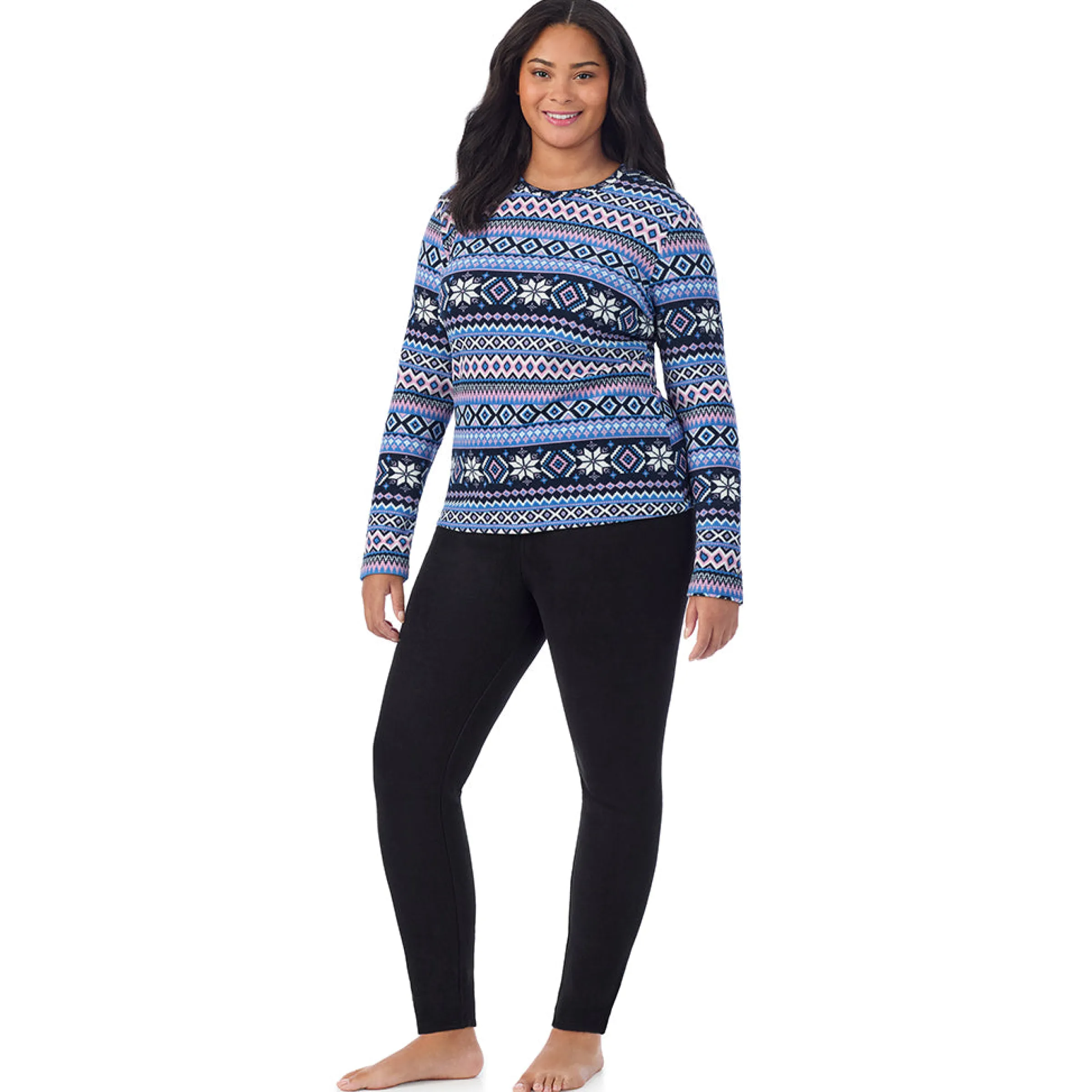 Hot Fleecewear With Stretch Long Sleeve Crew PLUS Women Plus Size|Long Sleeves