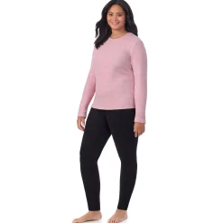 Hot Fleecewear With Stretch Long Sleeve Crew PLUS Women Plus Size|Long Sleeves