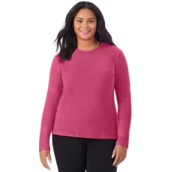 Hot Fleecewear With Stretch Long Sleeve Crew PLUS Women Plus Size|Long Sleeves