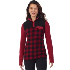 Clearance Fleecewear With Stretch Long Sleeve Mock Neck Henley With Sherpa Women Lounge|Wraps + Hoodies