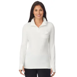 Clearance Fleecewear With Stretch Long Sleeve Mock Neck Henley With Sherpa Women Lounge|Wraps + Hoodies