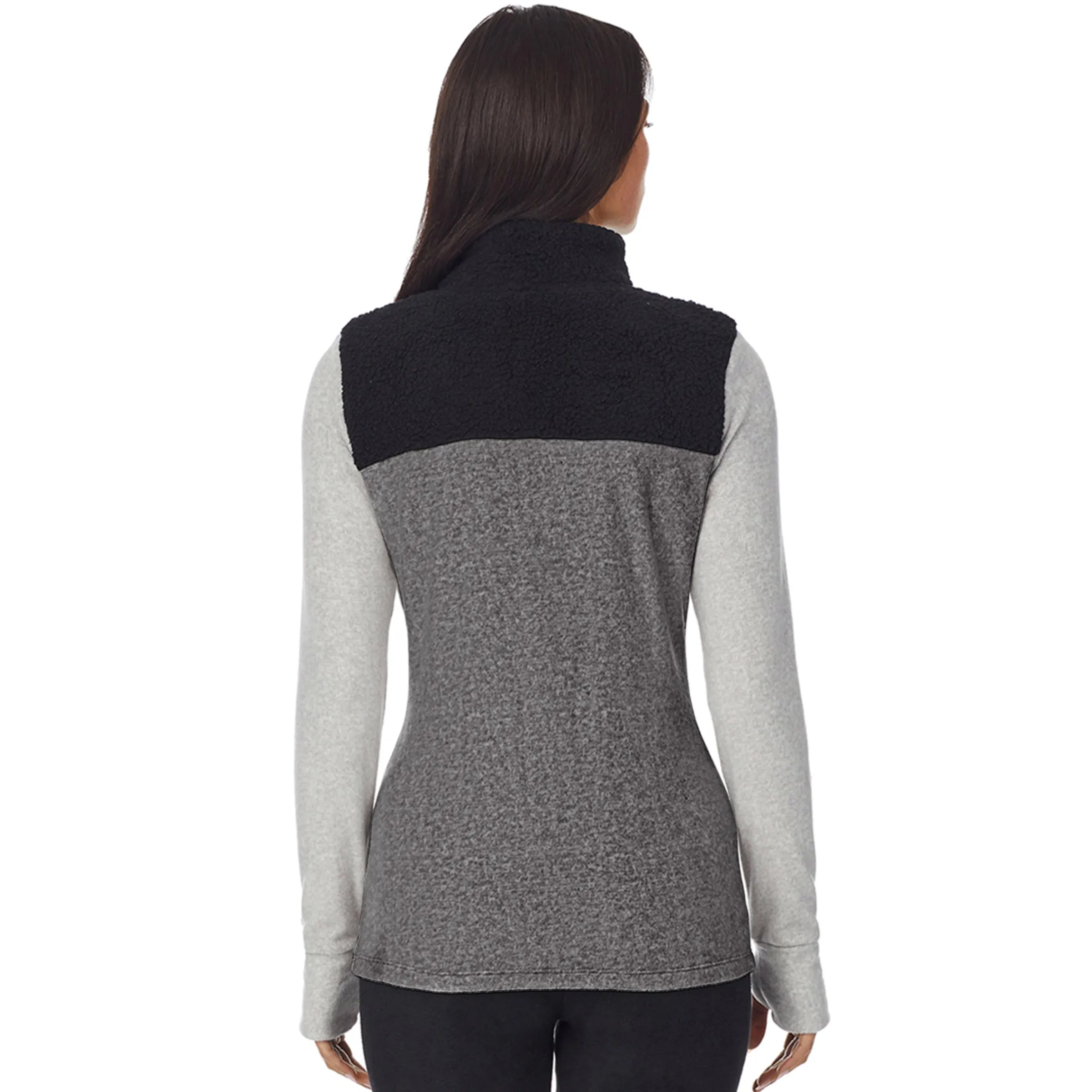 Clearance Fleecewear With Stretch Long Sleeve Mock Neck Henley With Sherpa Women Lounge|Wraps + Hoodies