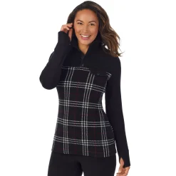 Clearance Fleecewear With Stretch Long Sleeve Mock Neck Henley With Sherpa Women Lounge|Wraps + Hoodies