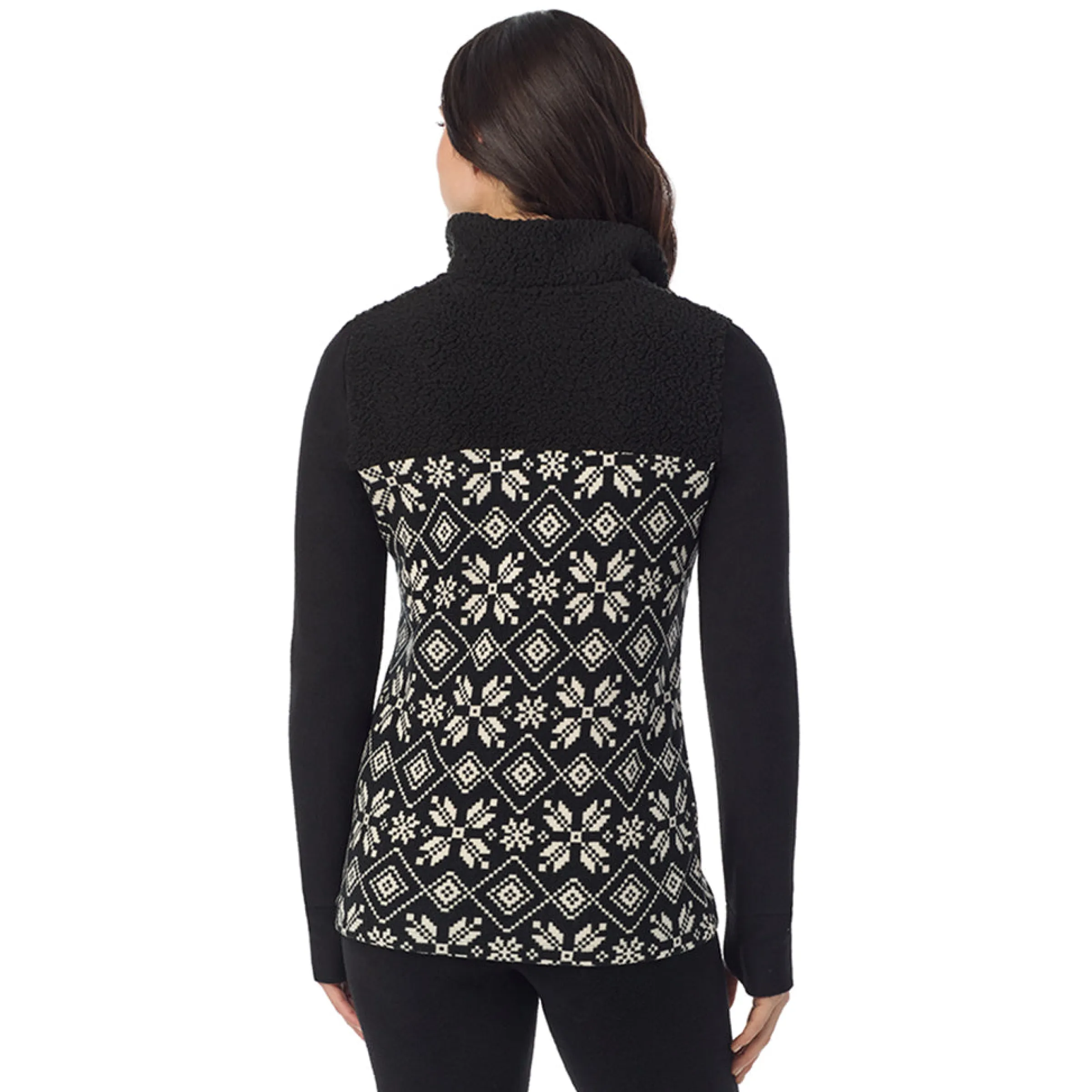 Clearance Fleecewear With Stretch Long Sleeve Mock Neck Henley With Sherpa Women Lounge|Wraps + Hoodies