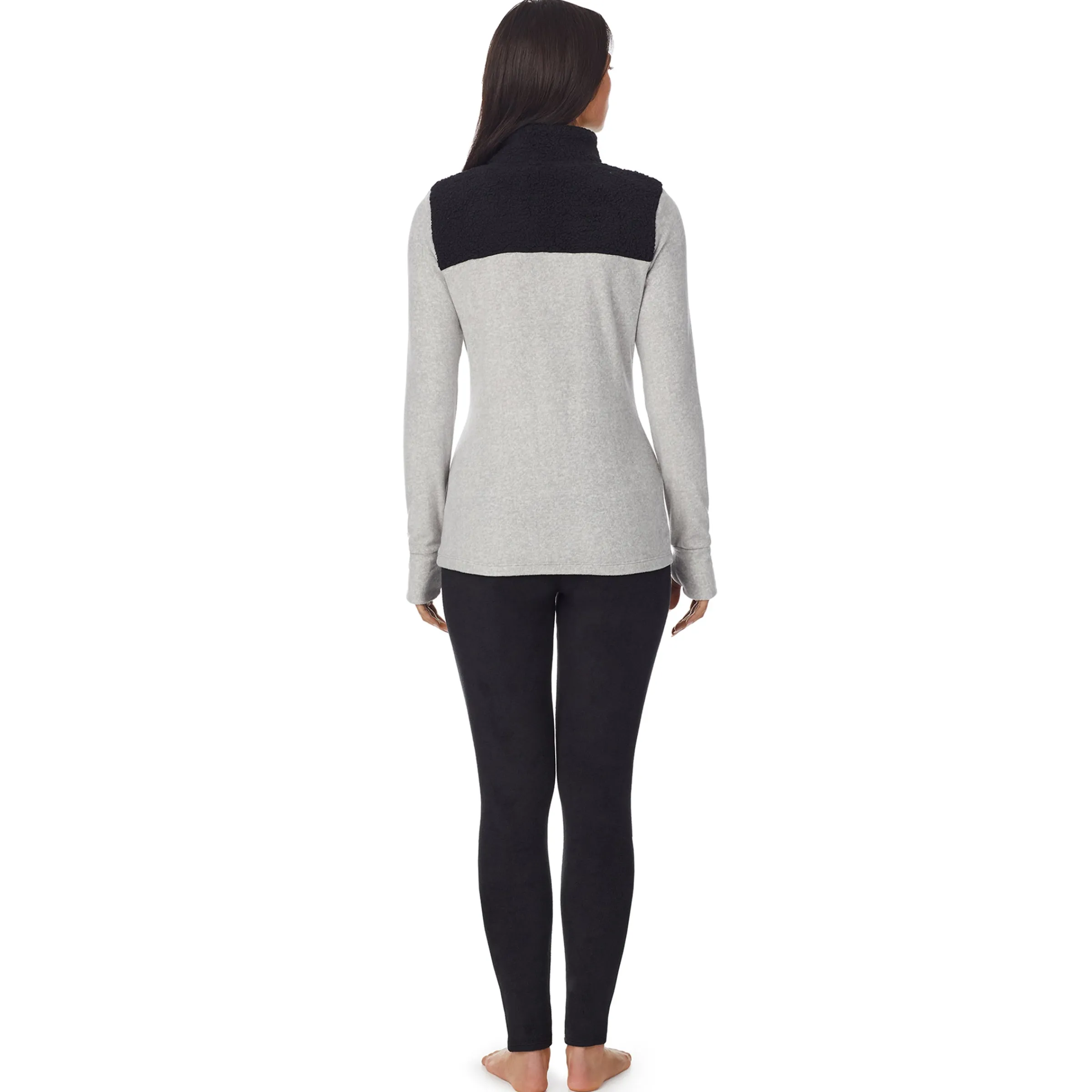 Clearance Fleecewear With Stretch Long Sleeve Mock Neck Henley With Sherpa Women Lounge|Wraps + Hoodies