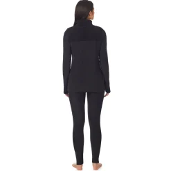 Clearance Fleecewear With Stretch Long Sleeve Mock Neck Henley With Sherpa Women Lounge|Wraps + Hoodies