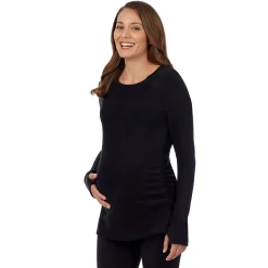 Sale Fleecewear With Stretch Maternity Snap Front Crew Women Maternity|Long Sleeves