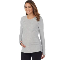 Sale Fleecewear With Stretch Maternity Snap Front Crew Women Maternity|Long Sleeves