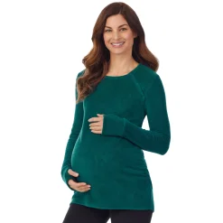 Sale Fleecewear With Stretch Maternity Snap Front Crew Women Maternity|Long Sleeves