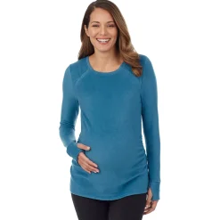 Sale Fleecewear With Stretch Maternity Snap Front Crew Women Maternity|Long Sleeves