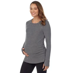Sale Fleecewear With Stretch Maternity Snap Front Crew Women Maternity|Long Sleeves