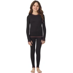 Outlet Girls Comfortech Stretch Poly 2 pc. Long Sleeve Crew & Pant Set Kids Girls Sets
