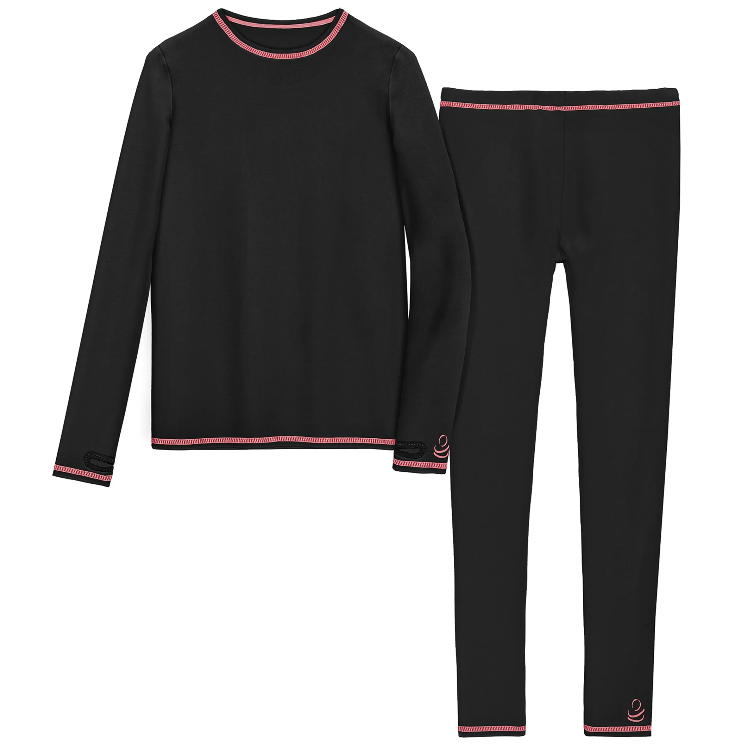 Outlet Girls Comfortech Stretch Poly 2 pc. Long Sleeve Crew & Pant Set Kids Girls Sets