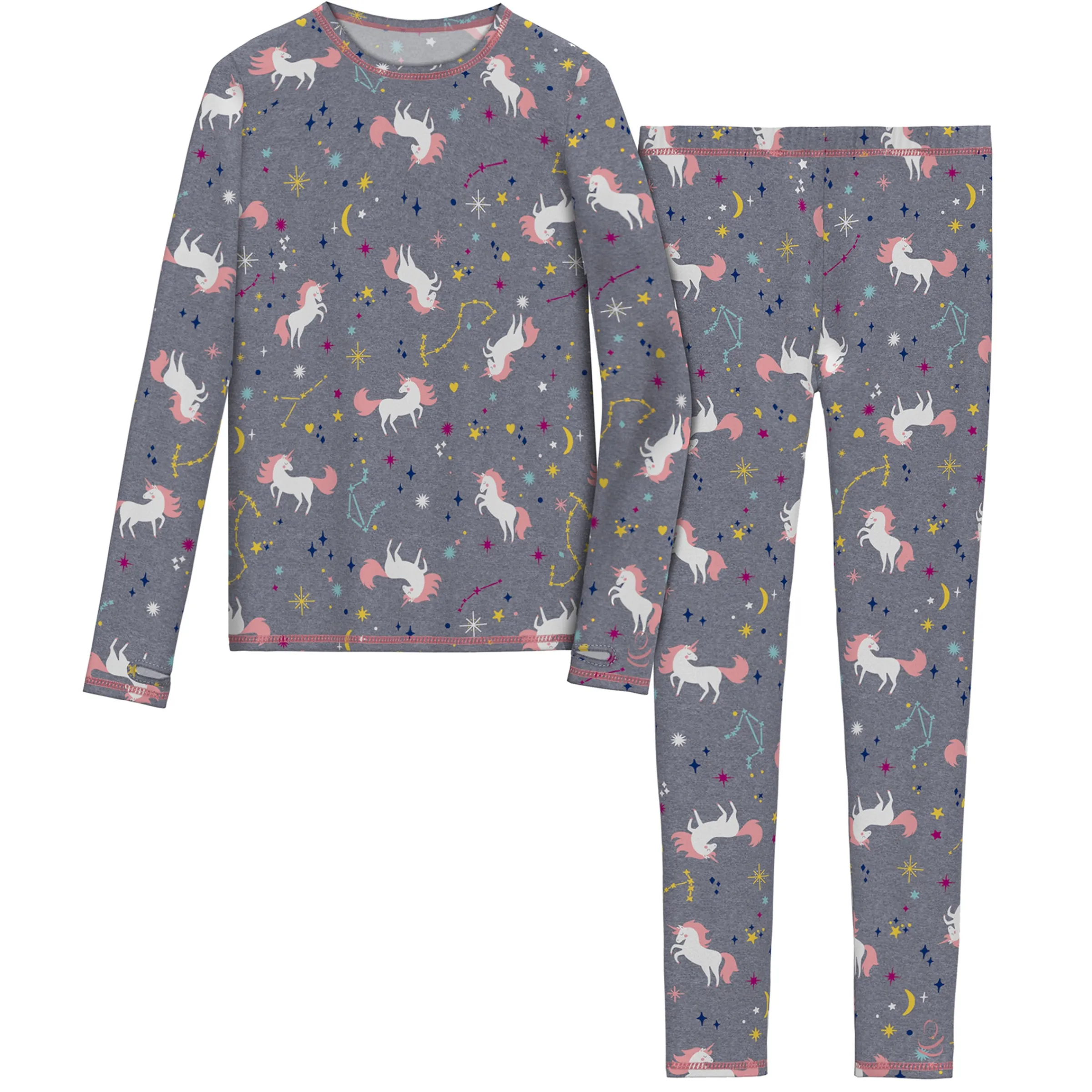 Outlet Girls Comfortech Stretch Poly 2 pc. Long Sleeve Crew & Pant Set Kids Girls Sets