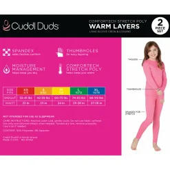 Outlet Girls Comfortech Stretch Poly 2 pc. Long Sleeve Crew & Pant Set Kids Girls Sets
