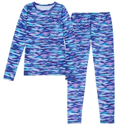 Outlet Girls Comfortech Stretch Poly 2 pc. Long Sleeve Crew & Pant Set Kids Girls Sets