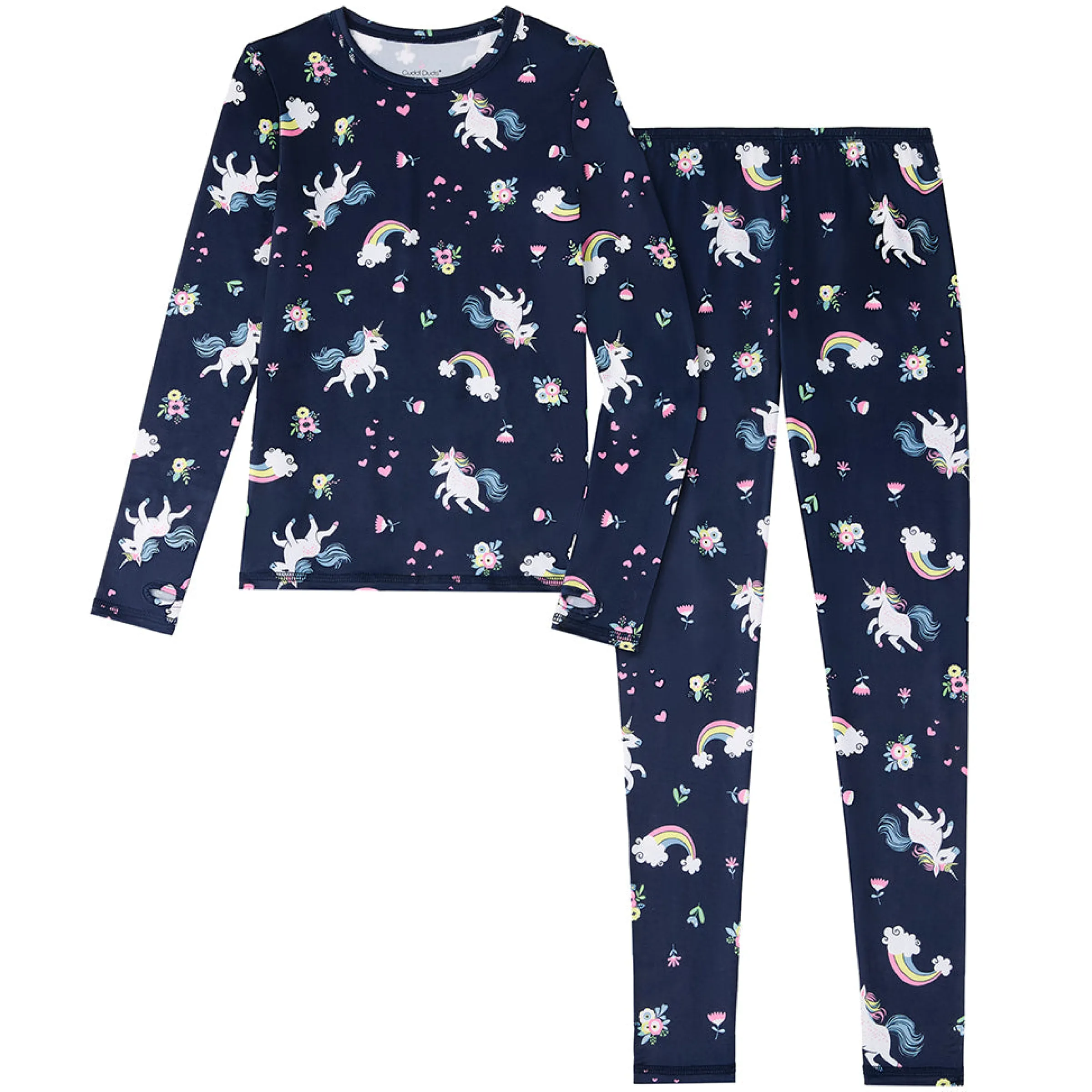 Outlet Girls Comfortech Stretch Poly 2 pc. Long Sleeve Crew & Pant Set Kids Girls Sets