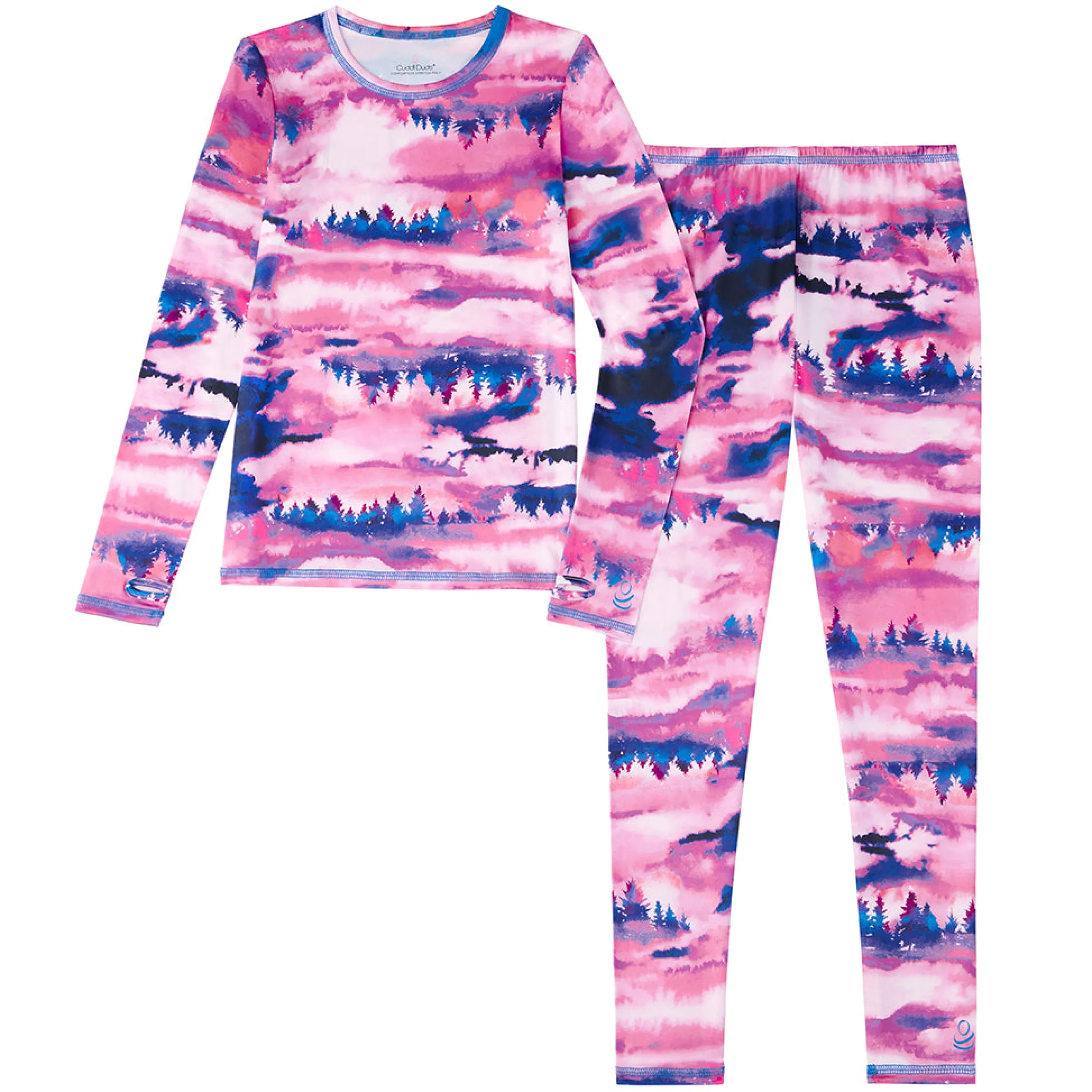 Outlet Girls Comfortech Stretch Poly 2 pc. Long Sleeve Crew & Pant Set Kids Girls Sets