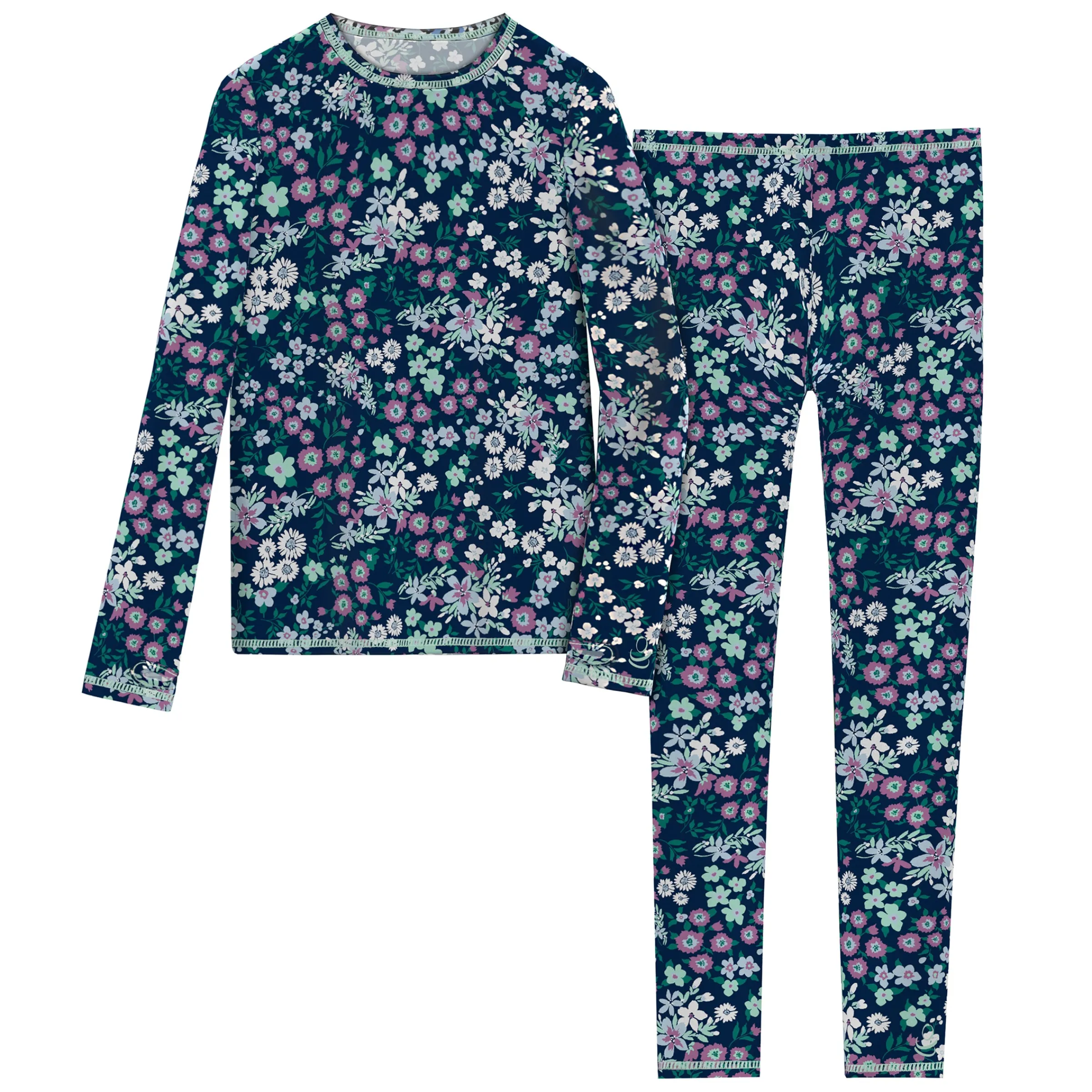 Outlet Girls Comfortech Stretch Poly 2 pc. Long Sleeve Crew & Pant Set Kids Girls Sets