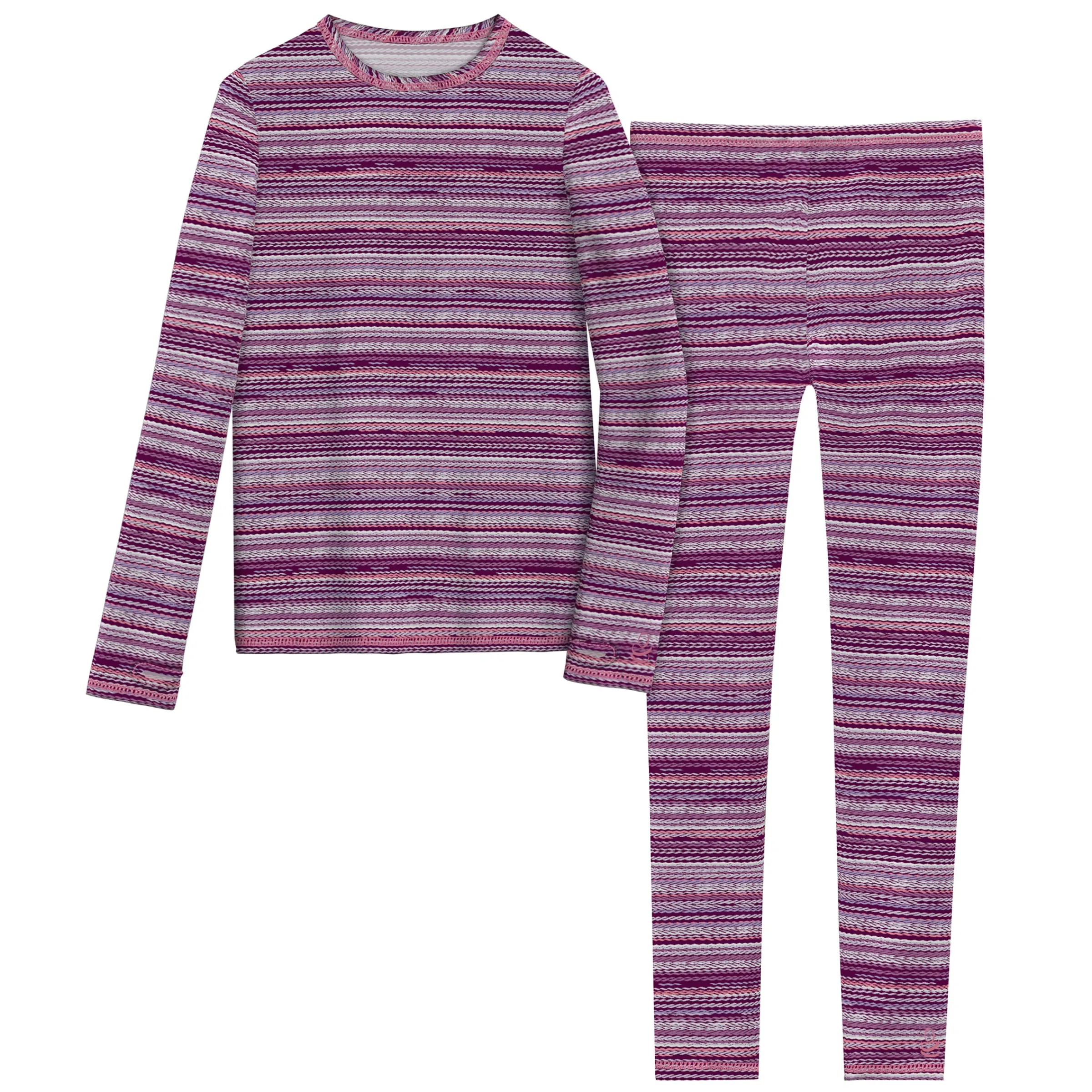Outlet Girls Comfortech Stretch Poly 2 pc. Long Sleeve Crew & Pant Set Kids Girls Sets