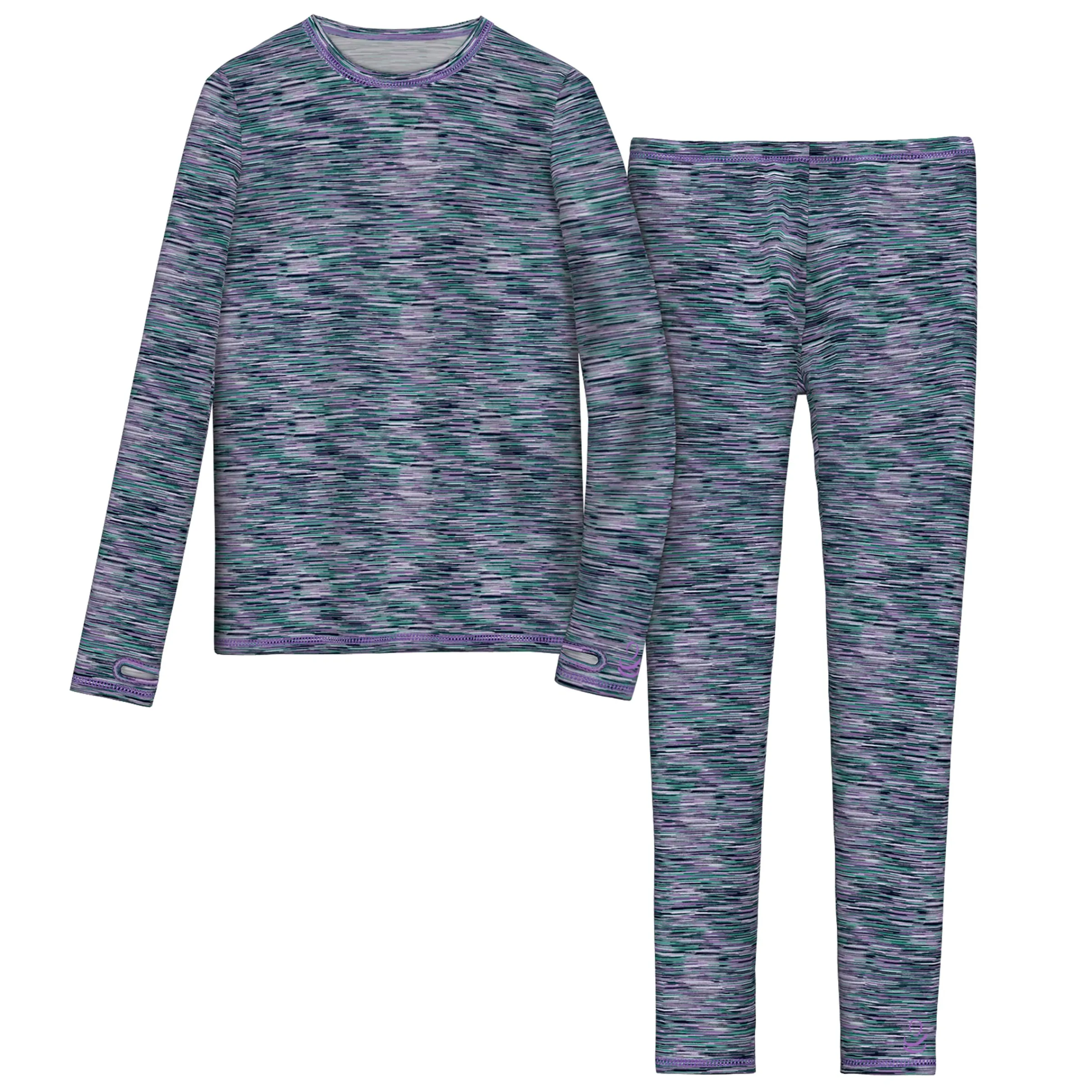 Outlet Girls Comfortech Stretch Poly 2 pc. Long Sleeve Crew & Pant Set Kids Girls Sets