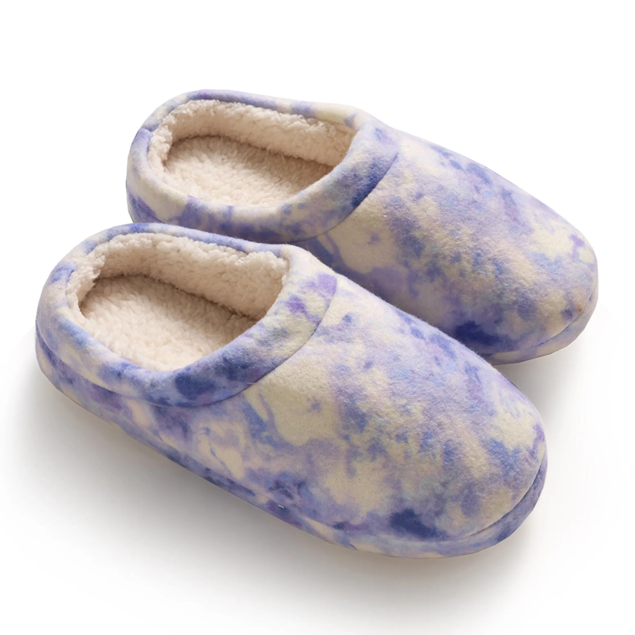 New Girls Printed Tie Dye Fleece Clog Slipper Slippers