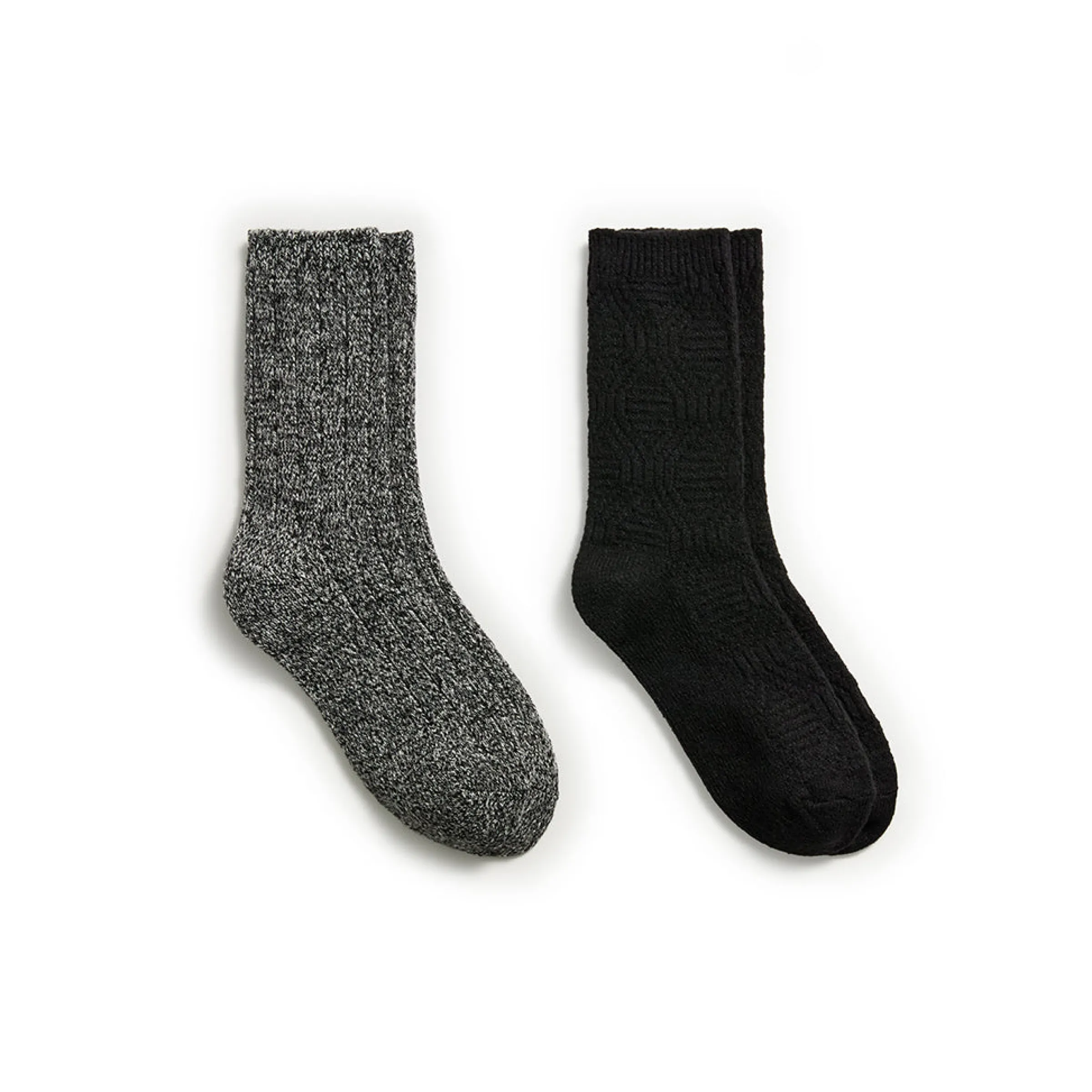 Sale Lace Diamond Texture/Wide Rib Crew Sock 2-Pack Women Socks|Women's Accessories