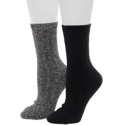Sale Lace Diamond Texture/Wide Rib Crew Sock 2-Pack Women Socks|Women's Accessories