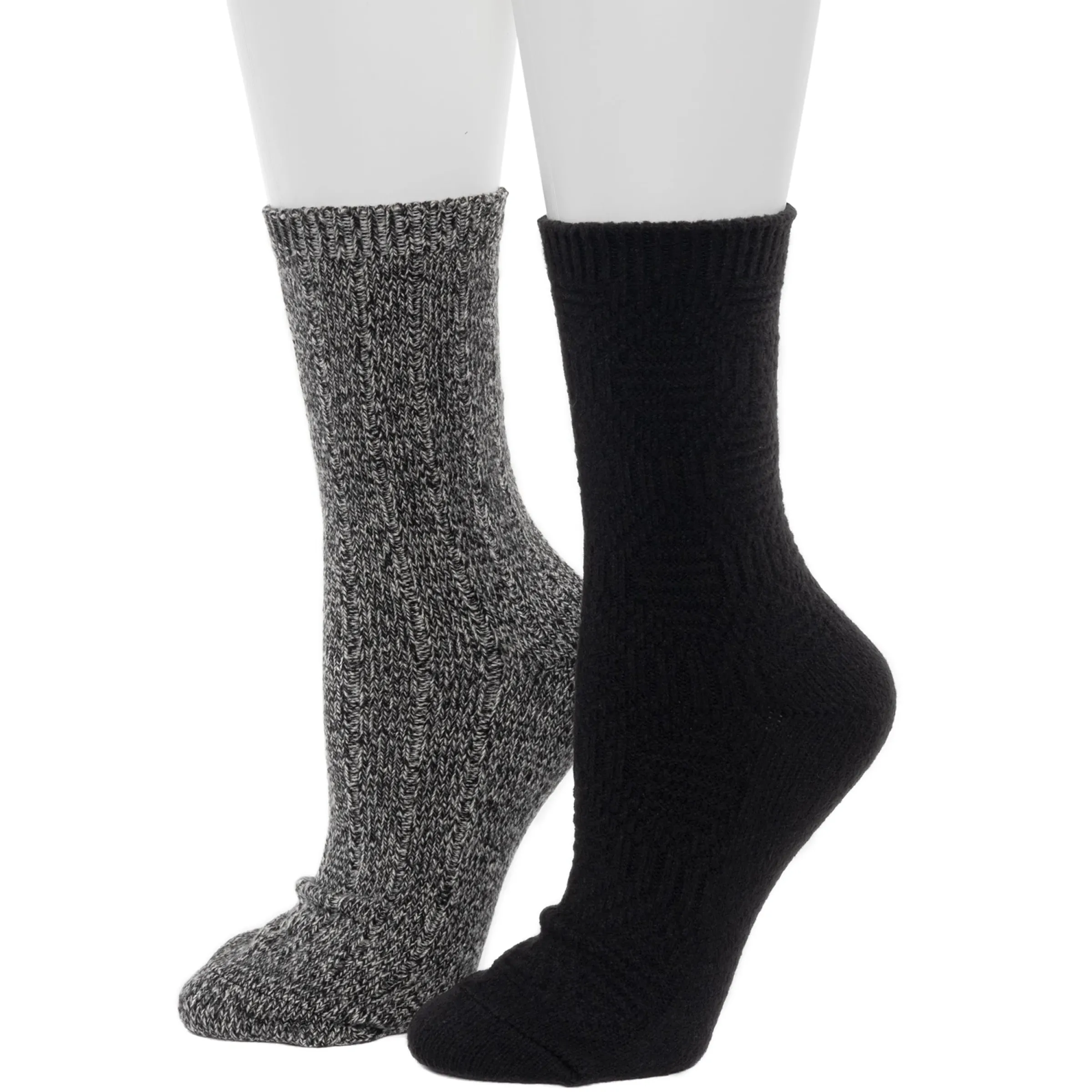 Sale Lace Diamond Texture/Wide Rib Crew Sock 2-Pack Women Socks|Women's Accessories