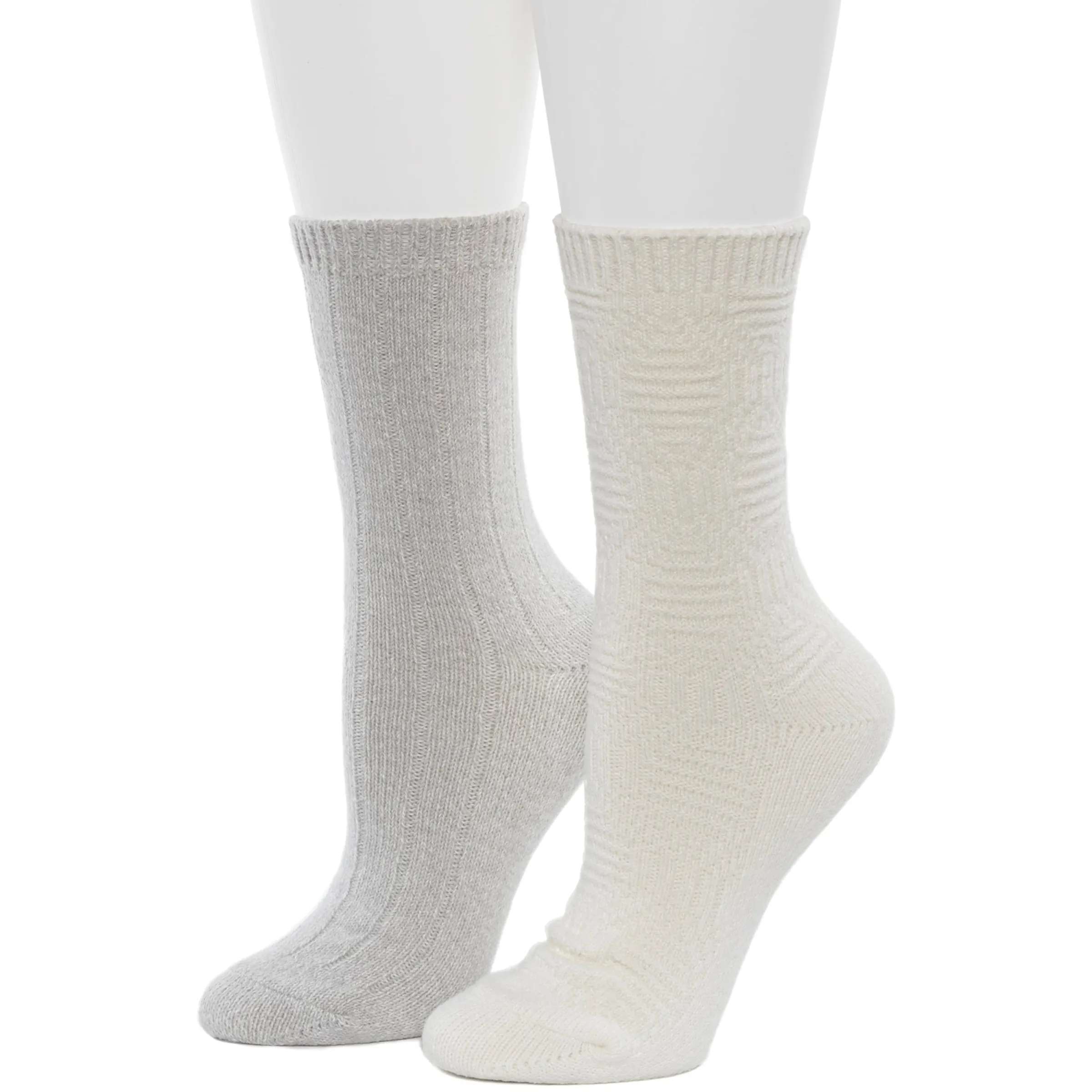 Sale Lace Diamond Texture/Wide Rib Crew Sock 2-Pack Women Socks|Women's Accessories