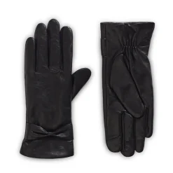 Clearance Leather Glove with Bow Women Gloves|Women's Accessories
