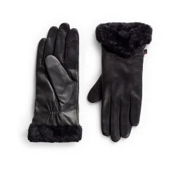 Leather Glove with Faux Fur Cuff Women Gloves|Women's Accessories