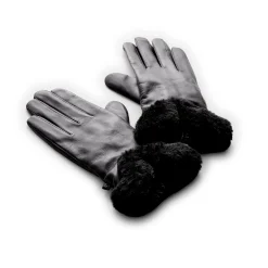 Leather Glove with Faux Fur Cuff Women Gloves|Women's Accessories