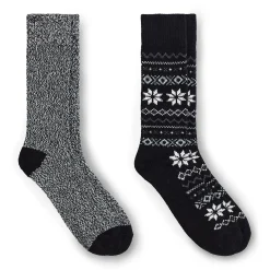 Clearance Mens Alpine Snowflake Boot Sock 2-Pack Socks