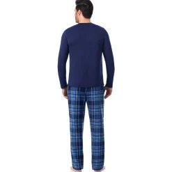 Clearance Mens Cabin Fleece Long Sleeve Crew and Pajama Pant 2-Pc Set Pants|Sleepwear