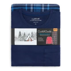 Clearance Mens Cabin Fleece Long Sleeve Crew and Pajama Pant 2-Pc Set Pants|Sleepwear