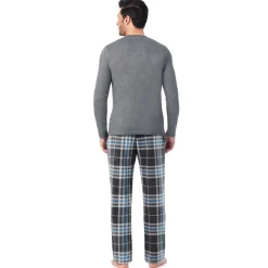Clearance Mens Cabin Fleece Long Sleeve Crew and Pajama Pant 2-Pc Set Pants|Sleepwear