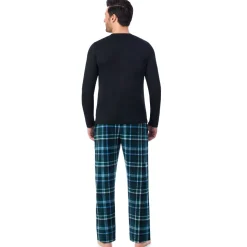 Clearance Mens Cabin Fleece Long Sleeve Crew and Pajama Pant 2-Pc Set Pants|Sleepwear