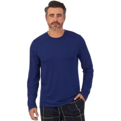 Clearance Mens Classic Long Sleeve Crew and Pajama Pant 2-pc Set Sleepwear