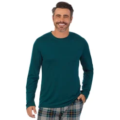 Clearance Mens Classic Long Sleeve Crew and Pajama Pant 2-pc Set Sleepwear