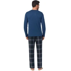 Clearance Mens Classic Long Sleeve Crew and Pajama Pant 2-pc Set Sleepwear