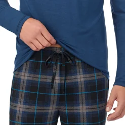 Clearance Mens Classic Long Sleeve Crew and Pajama Pant 2-pc Set Sleepwear