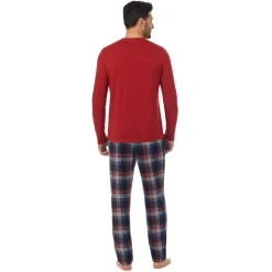Clearance Mens Classic Long Sleeve Crew and Pajama Pant 2-pc Set Sleepwear