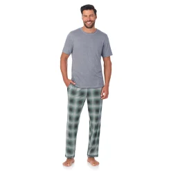 Sale Mens Classic Short Sleeve Crew Neck Tee and Pajama Pant 2-pc Set Sleepwear