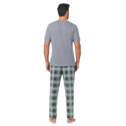 Sale Mens Classic Short Sleeve Crew Neck Tee and Pajama Pant 2-pc Set Sleepwear