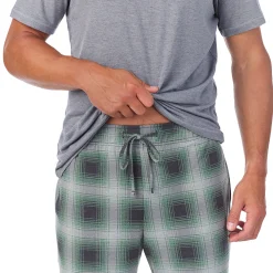 Sale Mens Classic Short Sleeve Crew Neck Tee and Pajama Pant 2-pc Set Sleepwear