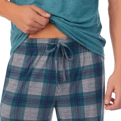 Sale Mens Classic Short Sleeve Crew Neck Tee and Pajama Pant 2-pc Set Sleepwear