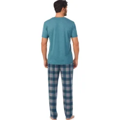 Sale Mens Classic Short Sleeve Crew Neck Tee and Pajama Pant 2-pc Set Sleepwear