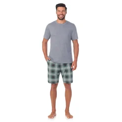 New Mens Classic Short Sleeve Crew Neck Tee and Pajama Short 2-pc Set Sleepwear