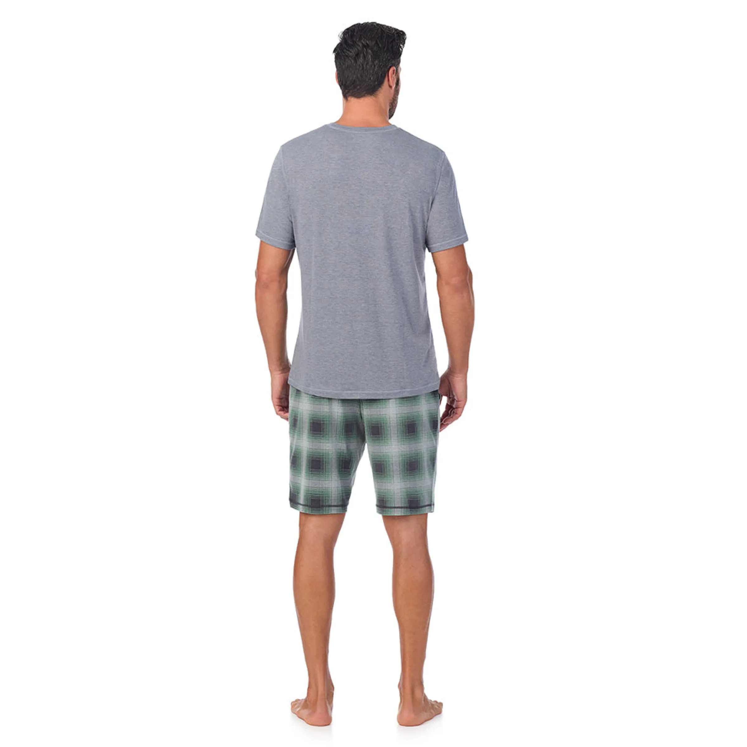 New Mens Classic Short Sleeve Crew Neck Tee and Pajama Short 2-pc Set Sleepwear